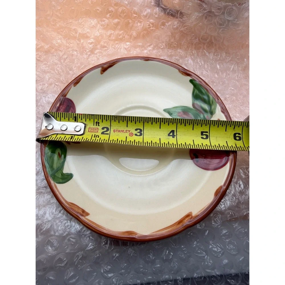Franciscan Apple Earthenware Coffee Cups and Saucers Set of 2 Vintage USA Made